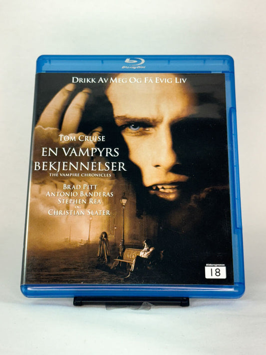 Forside av En vampyrs bekjennelser Blu-ray-cover – brukt gotisk skrekkdrama med Tom Cruise og Brad Pitt, hos Brukbar Film