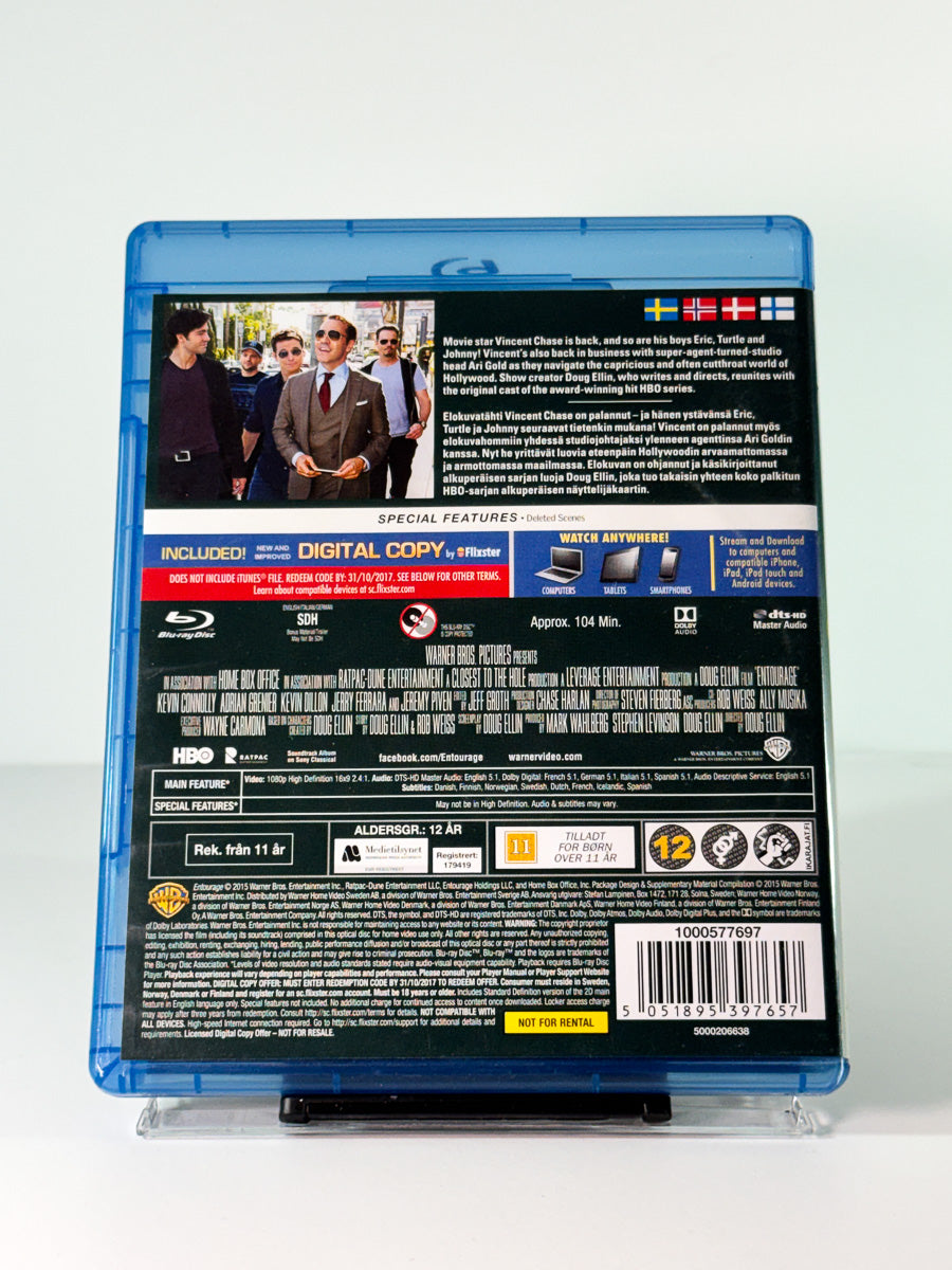 Bakside av cover til Entourage – The Movie på Blu-ray, brukt hos Brukbar Film