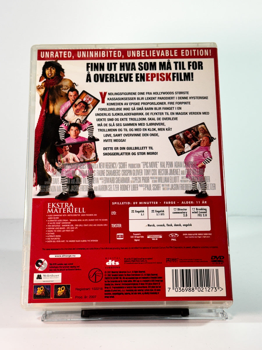 Bakside av cover til epic movie, bruktfilm hos nettbutikken Brukbar Film