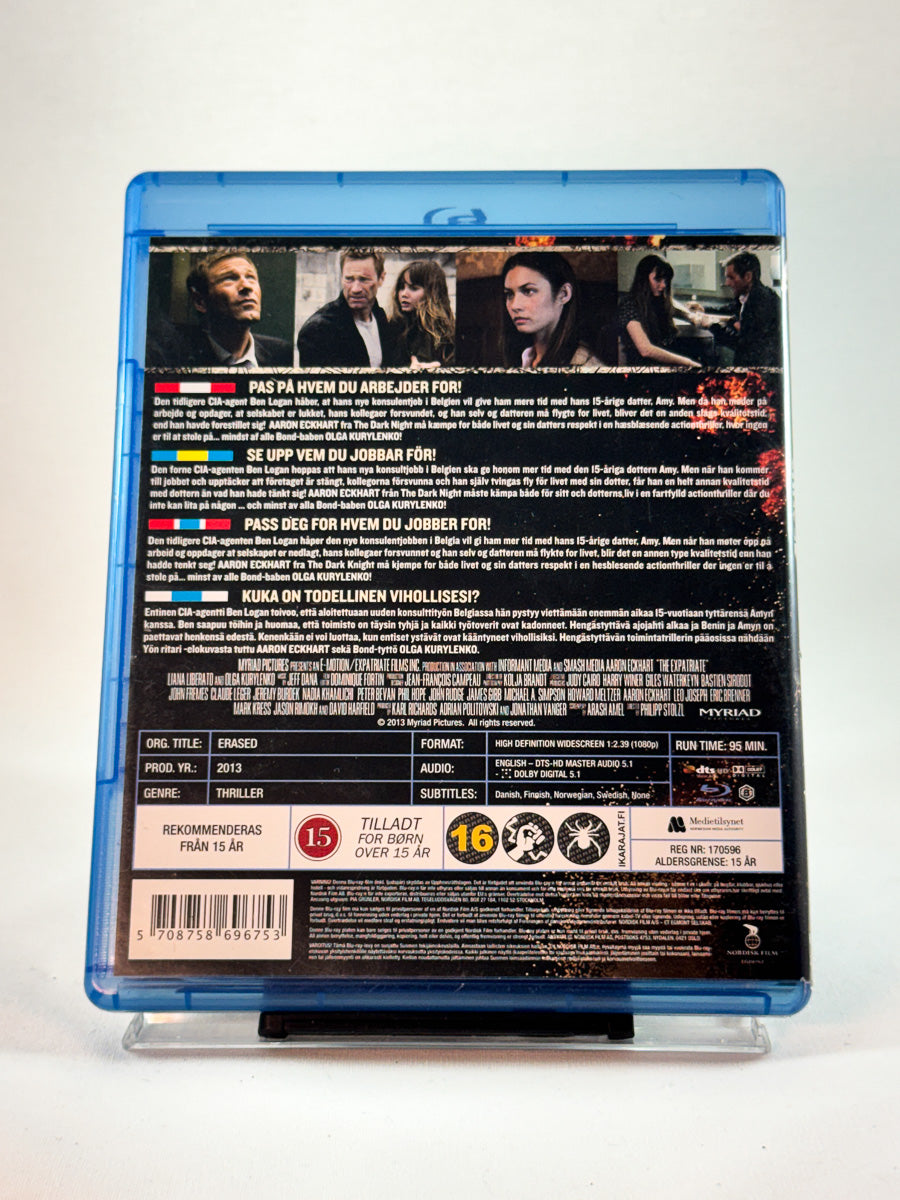 Bakside av cover til Erased, brukt Blu-ray hos Brukbar Film