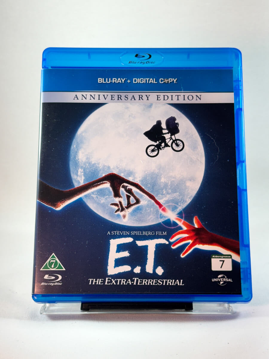 E.T. the Extra-Terrestrial – forside av Blu-ray-cover, Spielberg-klassiker for hele familien, bruktfilm hos Brukbar Film