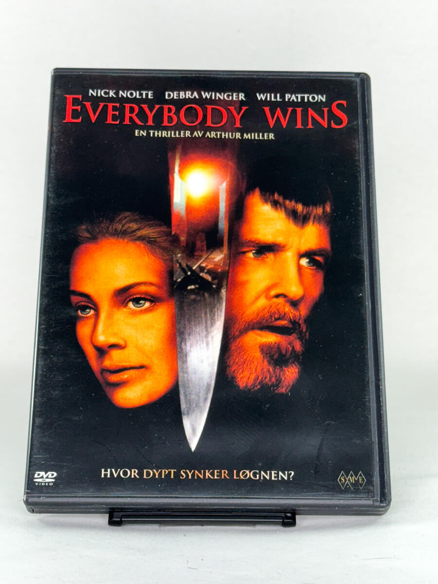 Forside av brukt DVD-film Everybody Wins – thrillerdrama på DVD, original forside fra Brukbar Film
