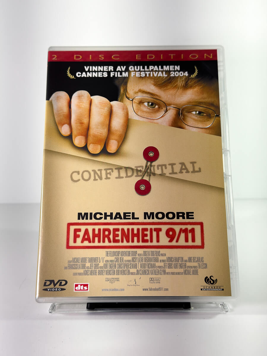 Forside av cover til Fahrenheit 9/11, brukt DVD hos Brukbar Film