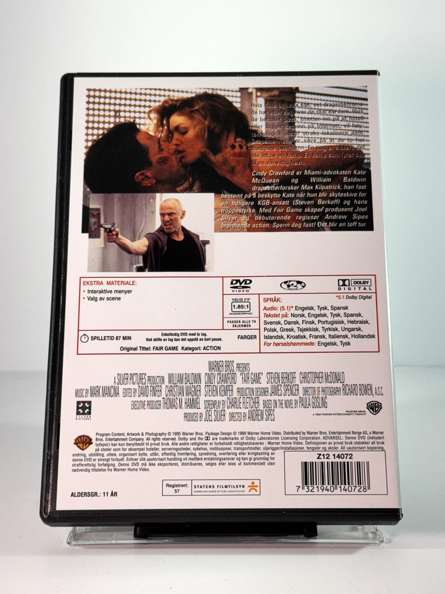 Bakside av cover til fair game, brukt DVD hos Brukbar Film
