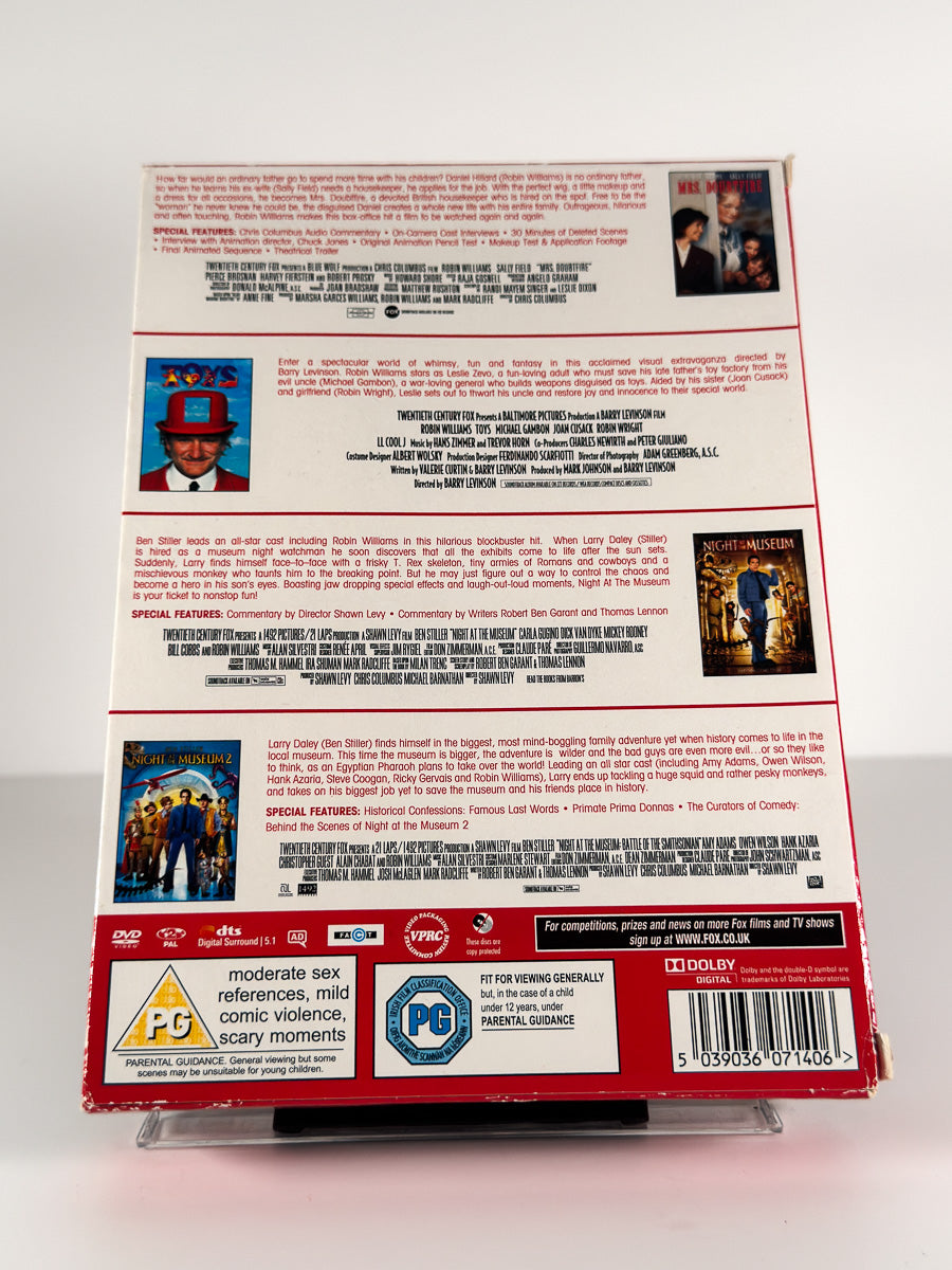 Bakside av cover til Family Film Collection: Robin Williams på DVD