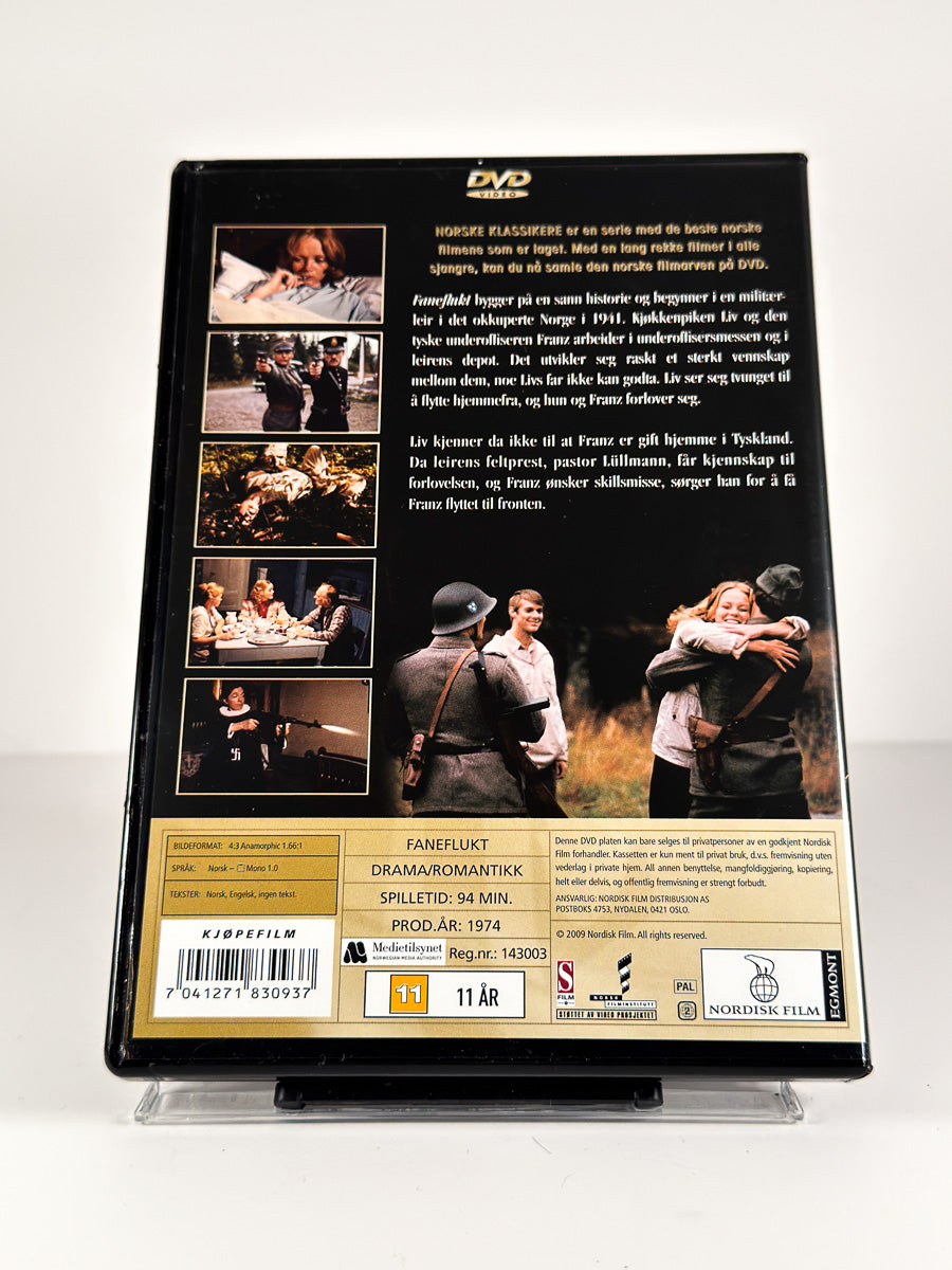 Bakside av cover til Faneflukt på DVD