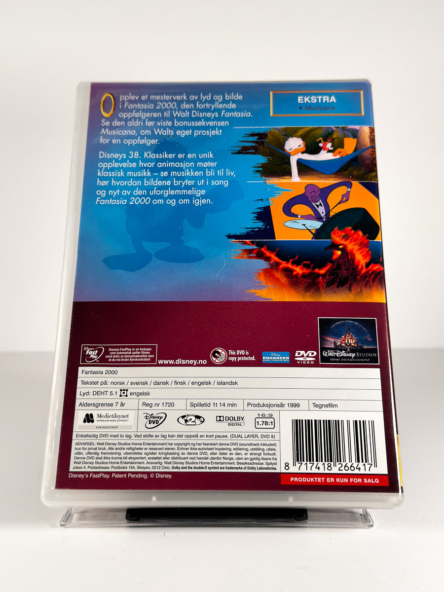 Bakside av cover til Fantasia 2000 på DVD
