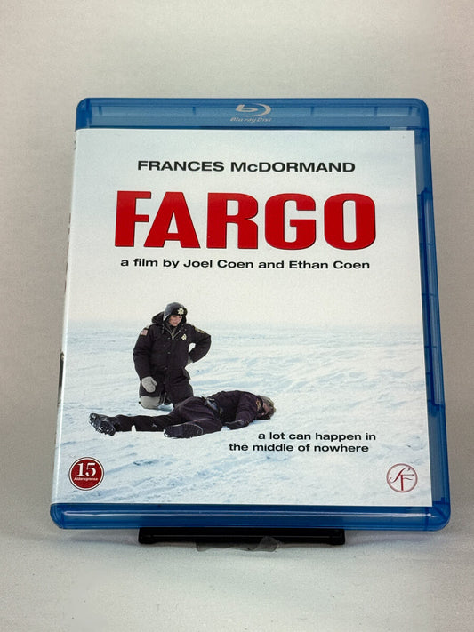 Forside av Fargo Blu-ray-cover – brukt krimklassiker fra Coen-brødrene, med Frances McDormand, hos Brukbar Film