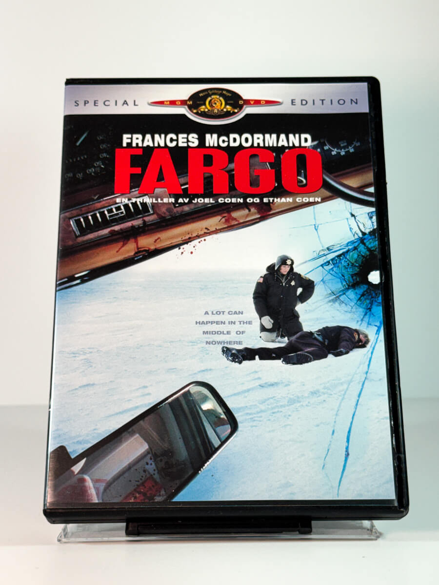 Forside av cover til Fargo, brukt DVD hos Brukbar Film