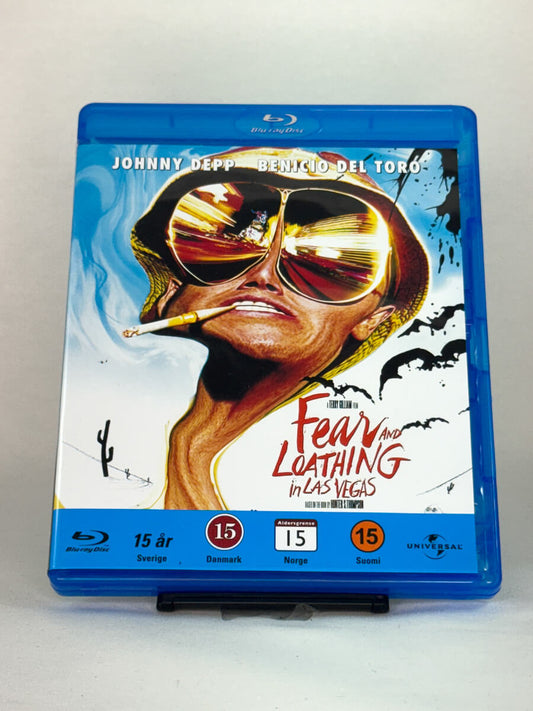 Forside av Fear and Loathing in Las Vegas Blu-ray-cover – brukt kultfilm med Johnny Depp og Benicio Del Toro, hos Brukbar Film