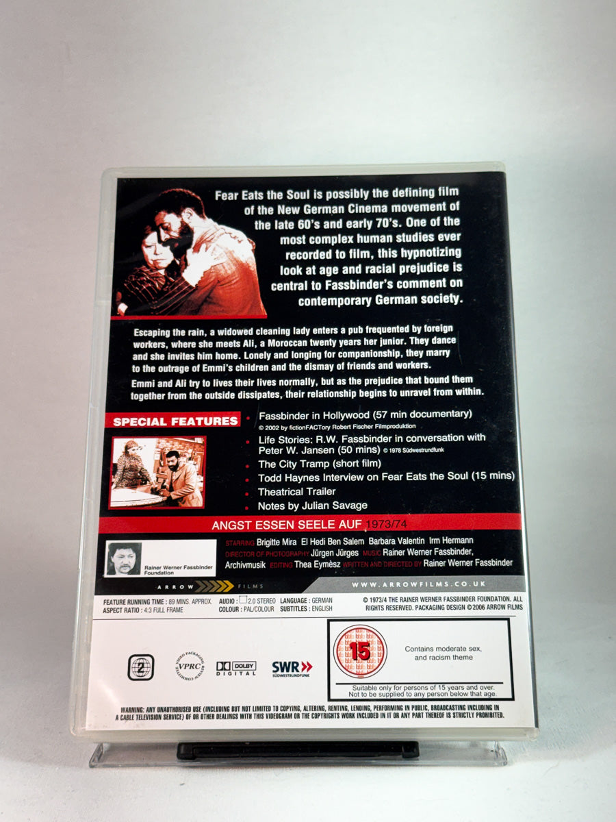 Bakside av cover til Fear Eats the Soul, brukt DVD hos Brukbar Film