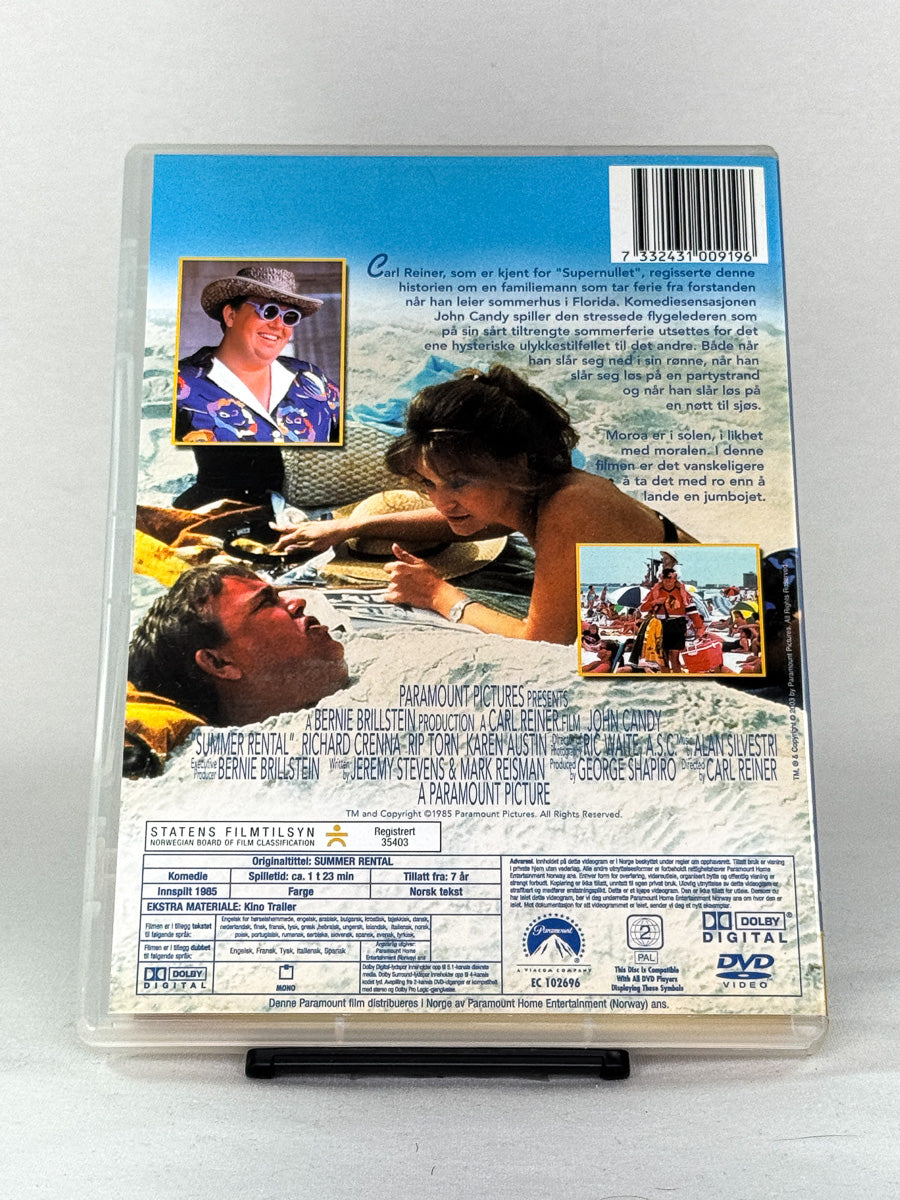 DVD-bakside til filmen Ferie med forviklinger
Baksiden viser info, spesifikasjoner og eventuell ekstratekst – produktbilde fra nettbutikken Brukbar Film