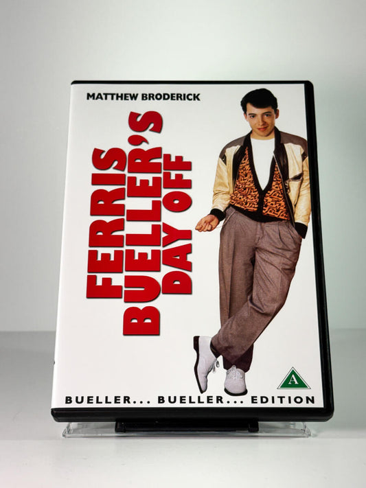 Forside av cover til Ferris Bueller’s Day Off, bruktfilm hos nettbutikken Brukbar Film