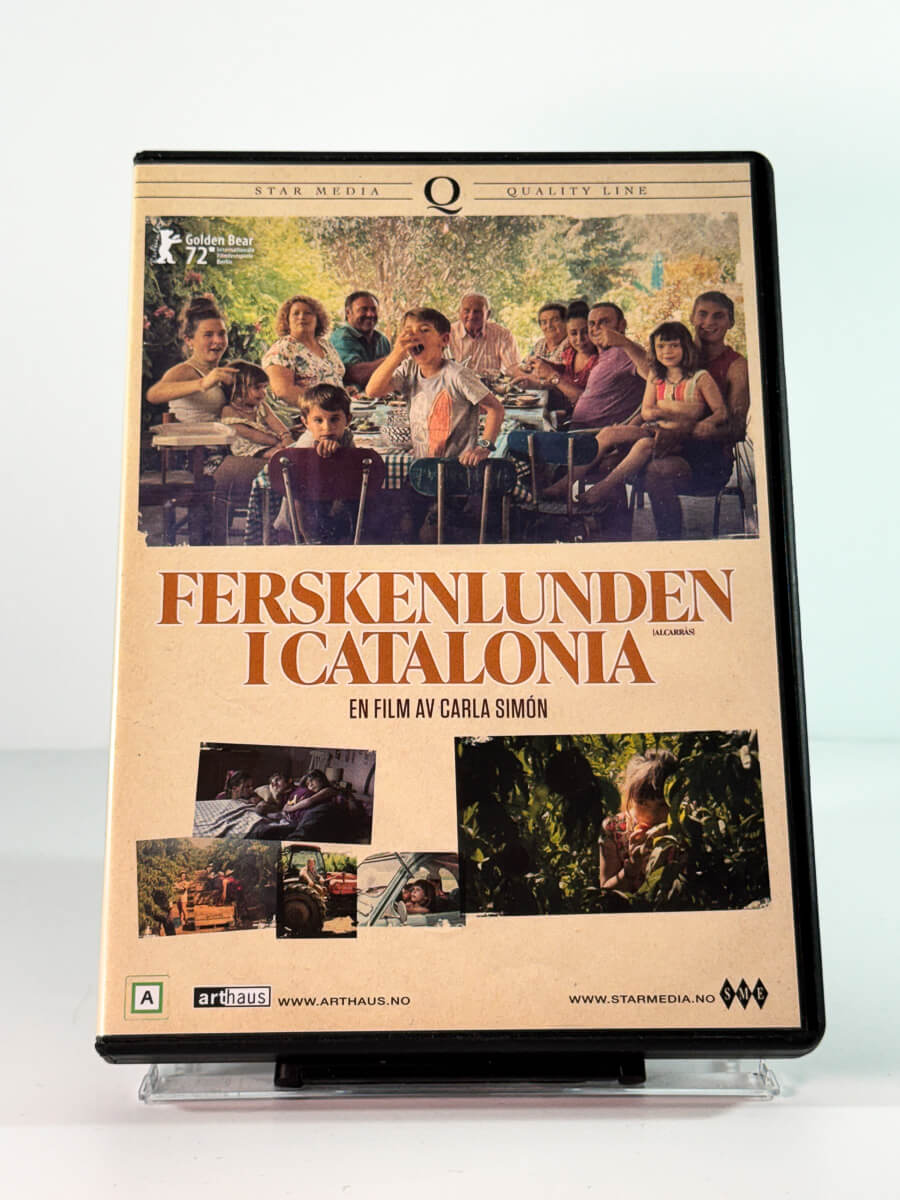 Forside av cover til ferskenlunden i catalonia, bruktfilm på DVD hos Brukbar Film