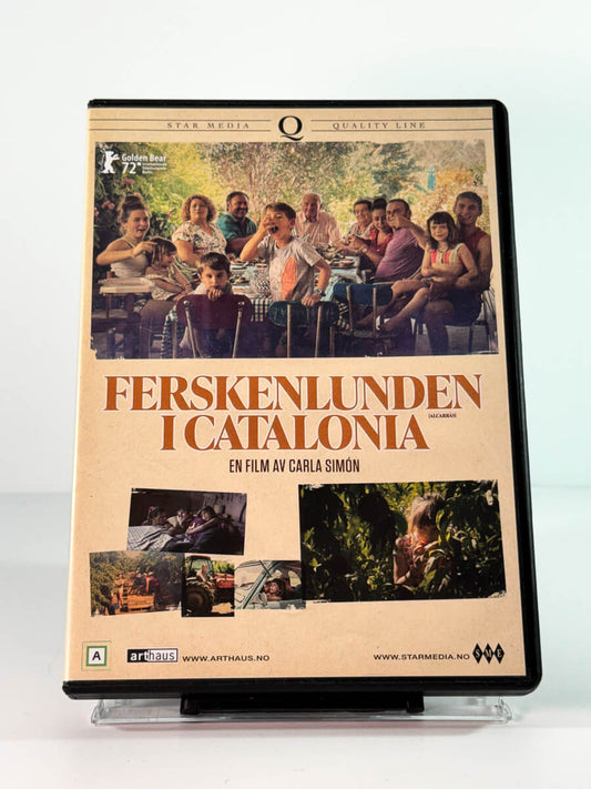 Forside av cover til ferskenlunden i catalonia, bruktfilm på DVD hos Brukbar Film