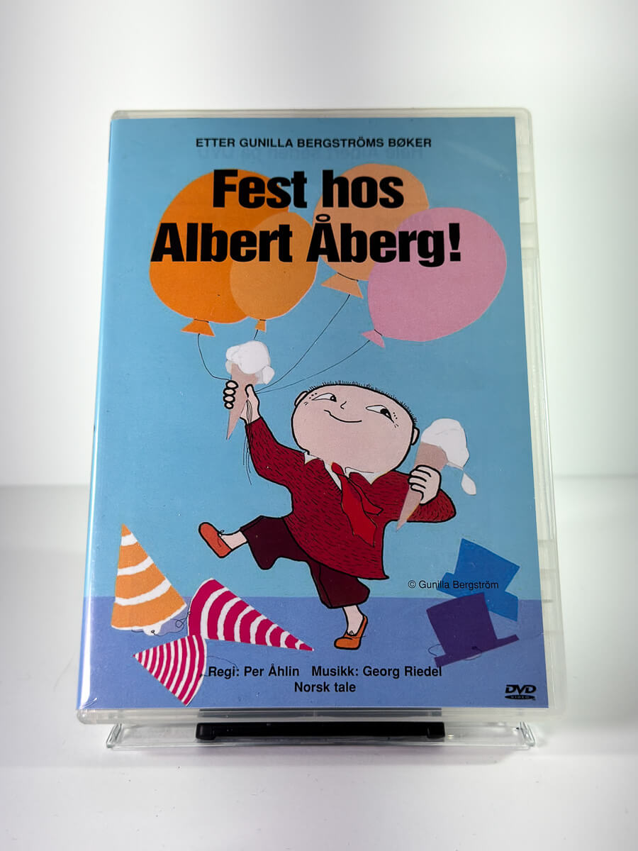 Forside av cover til Fest hos Albert Åberg! Brukt DVD hos Brukbar Film 