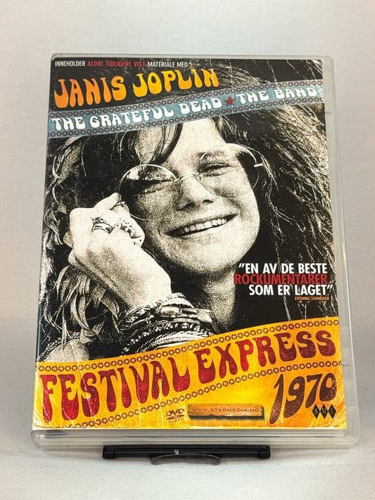Forside av DVD-cover til Festival Express, bruktfilm hos nettbutikken Brukbar Film