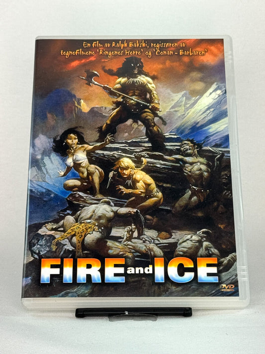 Brukt DVD-tegnefilm Fire and Ice – forside av cover til Ralph Bakshis klassiske fantasyfilm, hos Brukbar Film