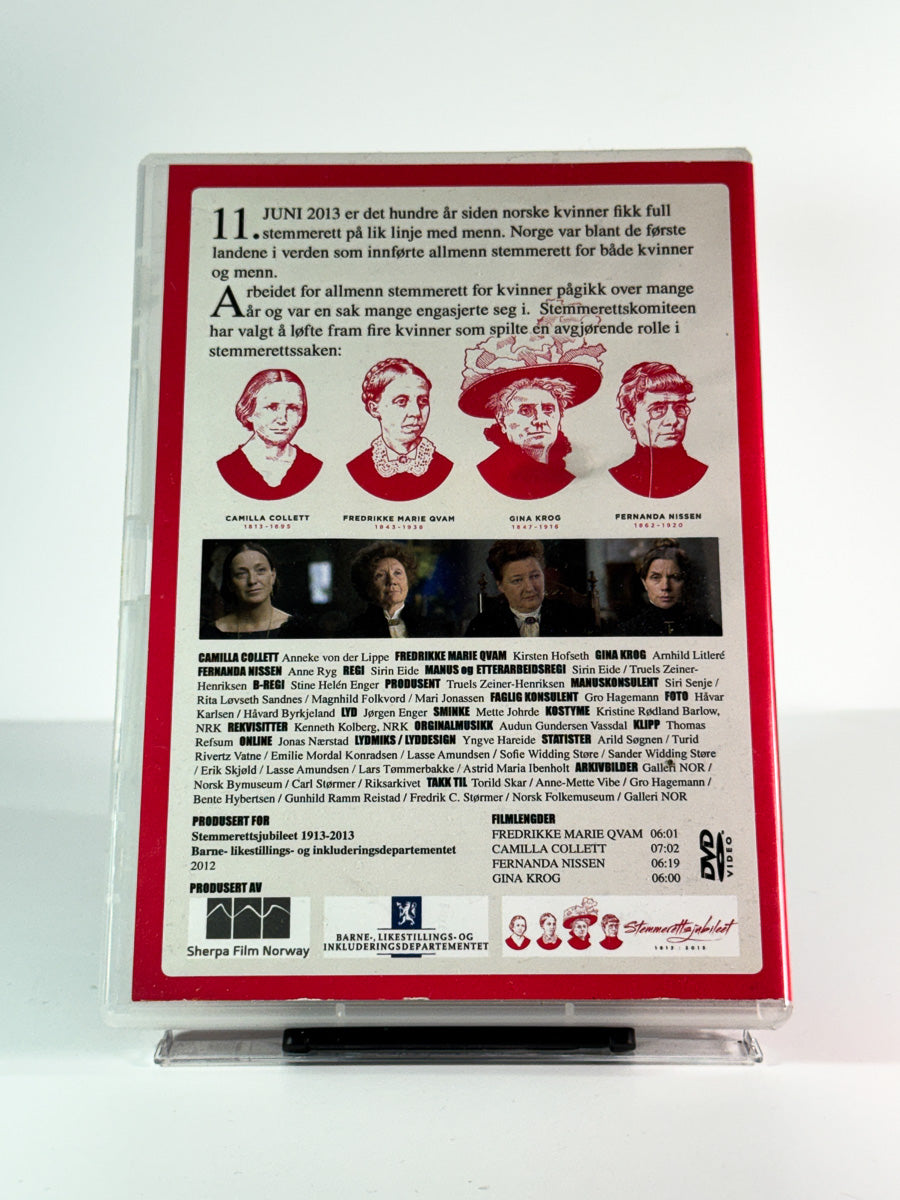 Bakside av cover til Fire stemmer, bruktfilm hos nettbutikken Brukbar Film
