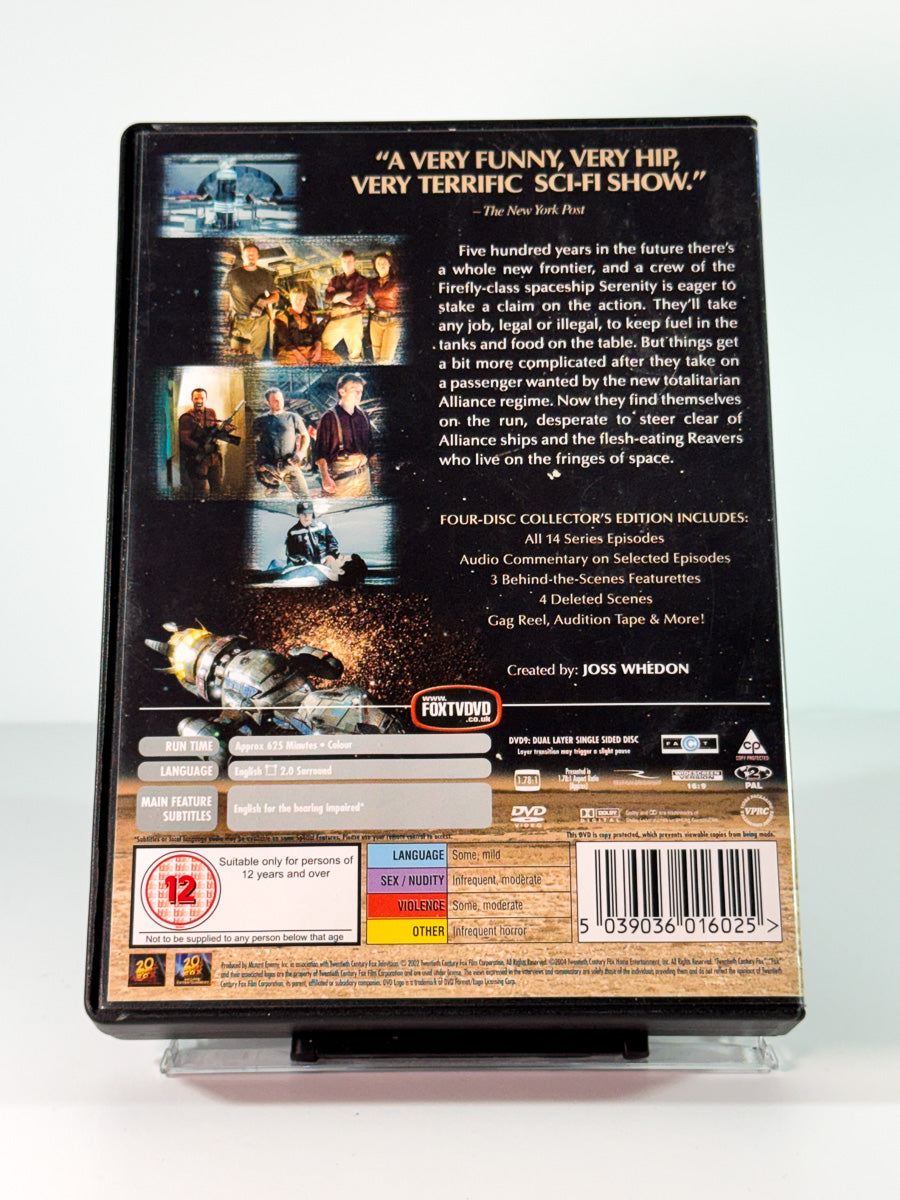 Bakside av cover til Firefly – The Complete Series, bruktfilm på DVD hos Brukbar Film