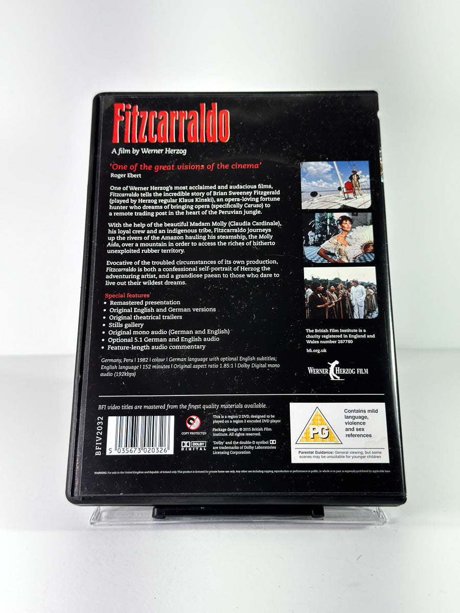 Bakside av cover til Fitzcarraldo på DVD