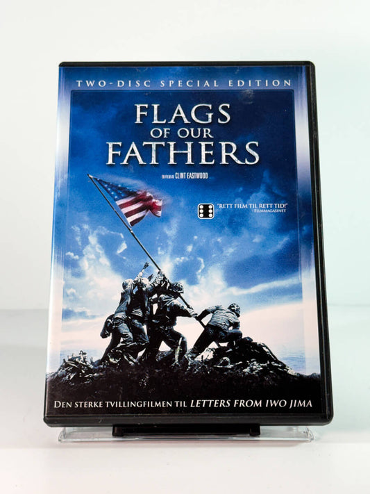 Forside av cover til flags of our fathers, bruktfilm hos nettbutikken Brukbar Film