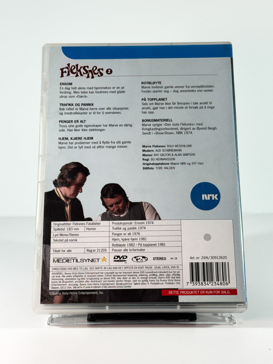 Bakside av cover til Fleksnes 2, brukt DVD hos Brukbar Film