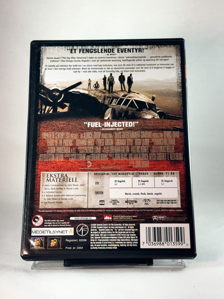 Bakside av cover til Flight of the Phoenix, brukt DVD hos Brukbar Film