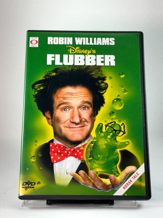 Forside av DVD-cover til Flubber, bruktfilm hos nettbutikken Brukbar Film