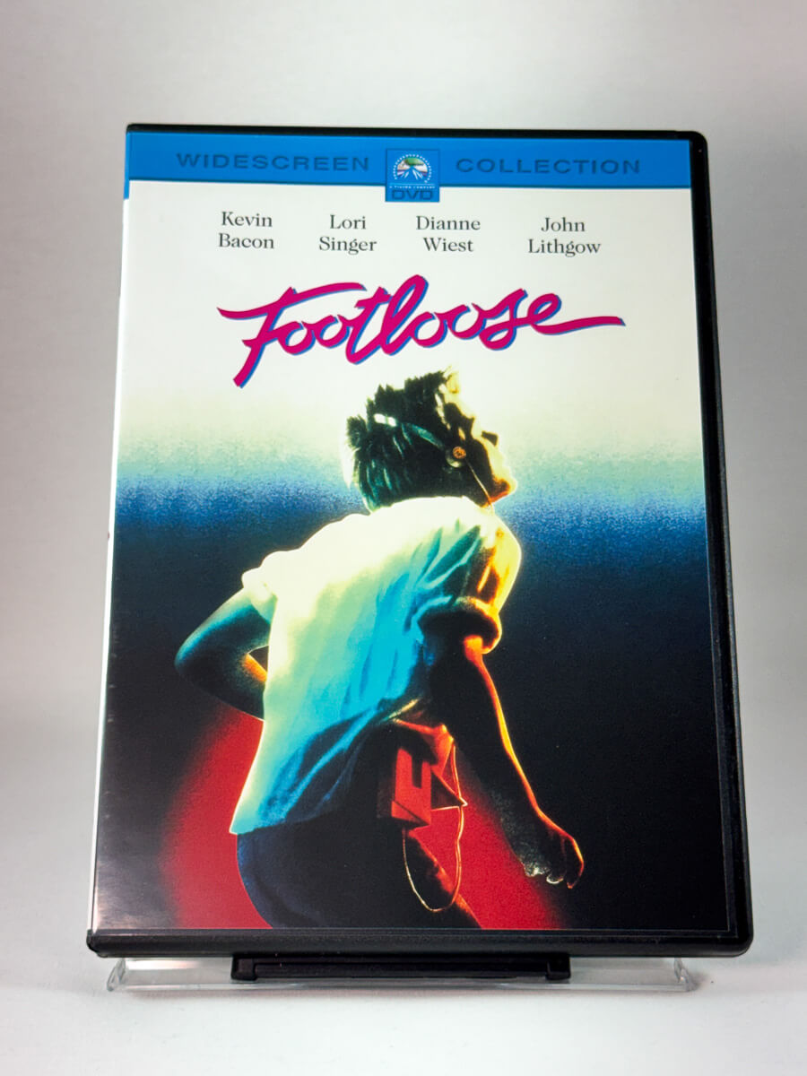 Footloose – forside av DVD-cover til 80-talls dansefilm, brukt klassiker hos Brukbar Film