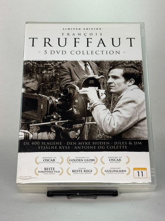 Forside av DVD-boksen François Truffaut – 5 DVD Collection – klassisk fransk filmkunst samlet i en utgave, brukt DVD hos Brukbar Film