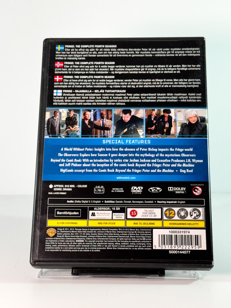 Bakside av cover til Fringe – The Complete Fourth Season, brukt original DVD hos Brukbar Film