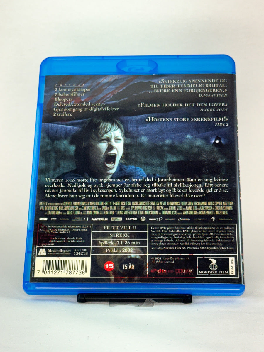 Bakside av Blu-ray-cover til filmen Fritt vilt II – original brukt Blu-ray utgivelse fra Brukbar Film