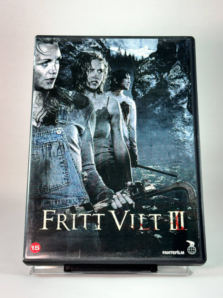 Forside av filmcover til Fritt Vilt 3 på DVD – brukt norsk skrekkfilm, tilgjengelig hos Brukbar Film