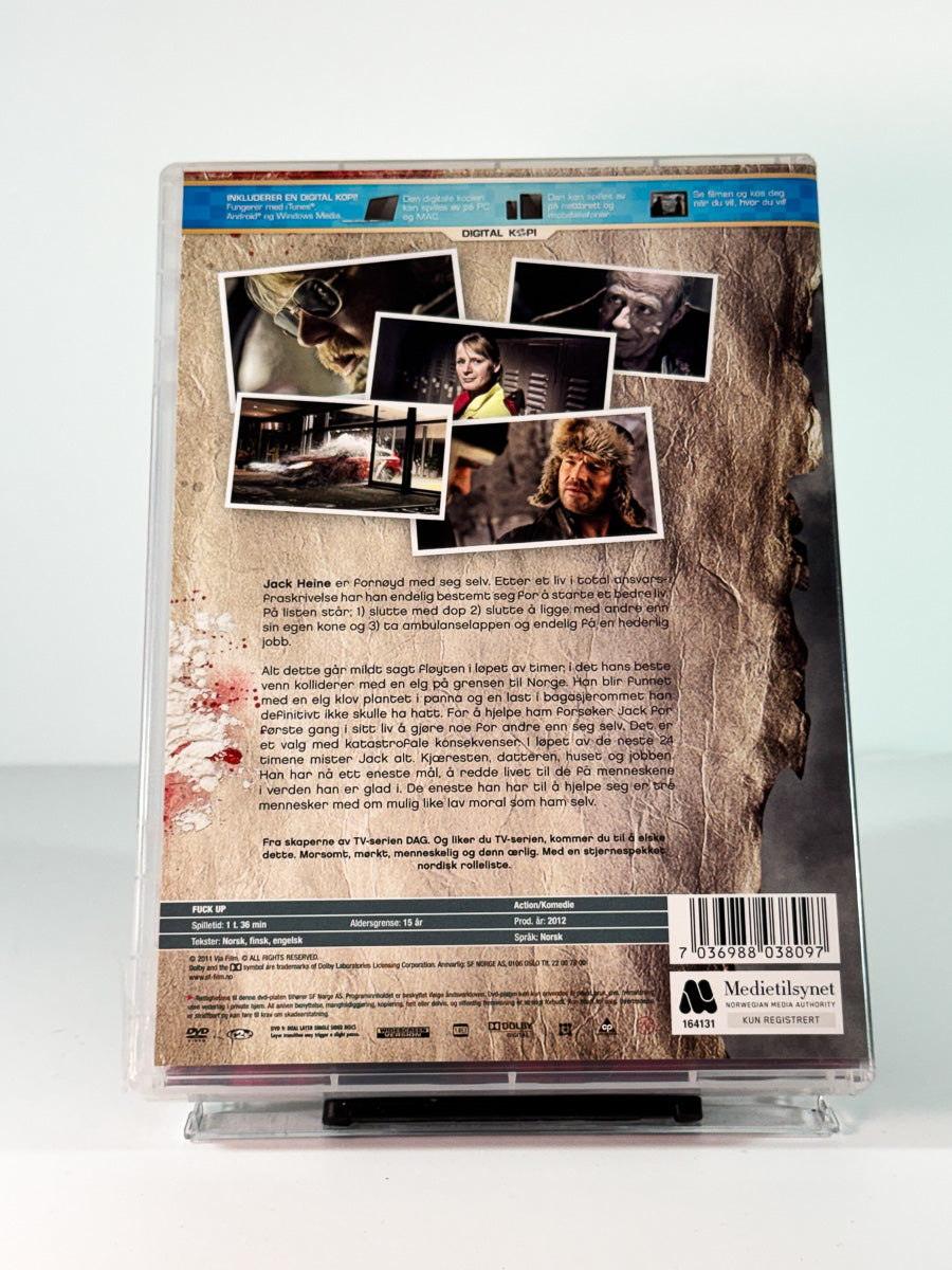 Bakside av cover til Fuck Up, brukt original DVD hos Brukbar Film