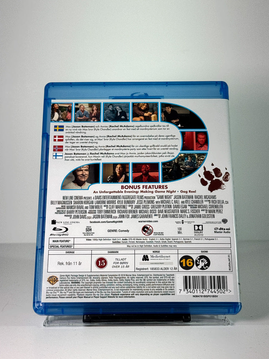 Bakside av cover til Game Night på Blu-ray