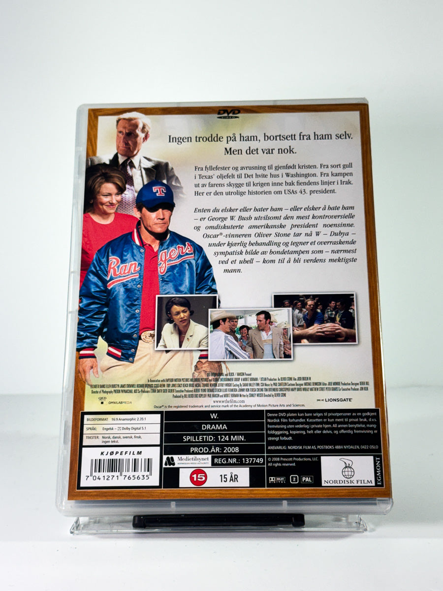 Bakside av cover til George W. Bush, brukt original DVD hos Brukbar Film
