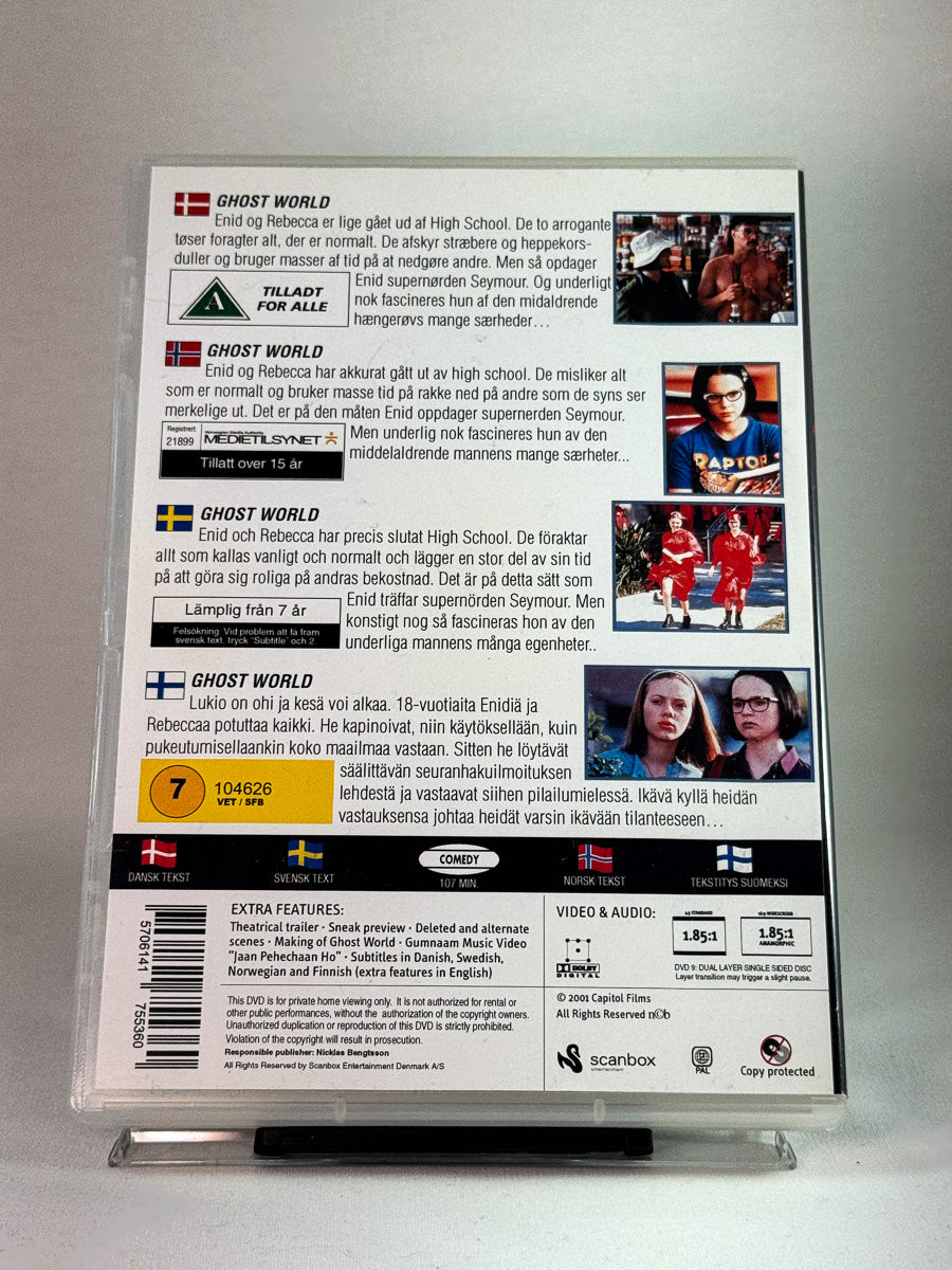 Ghost World – bakside av DVD-cover med synopsis og detaljer, brukt film hos Brukbar Film