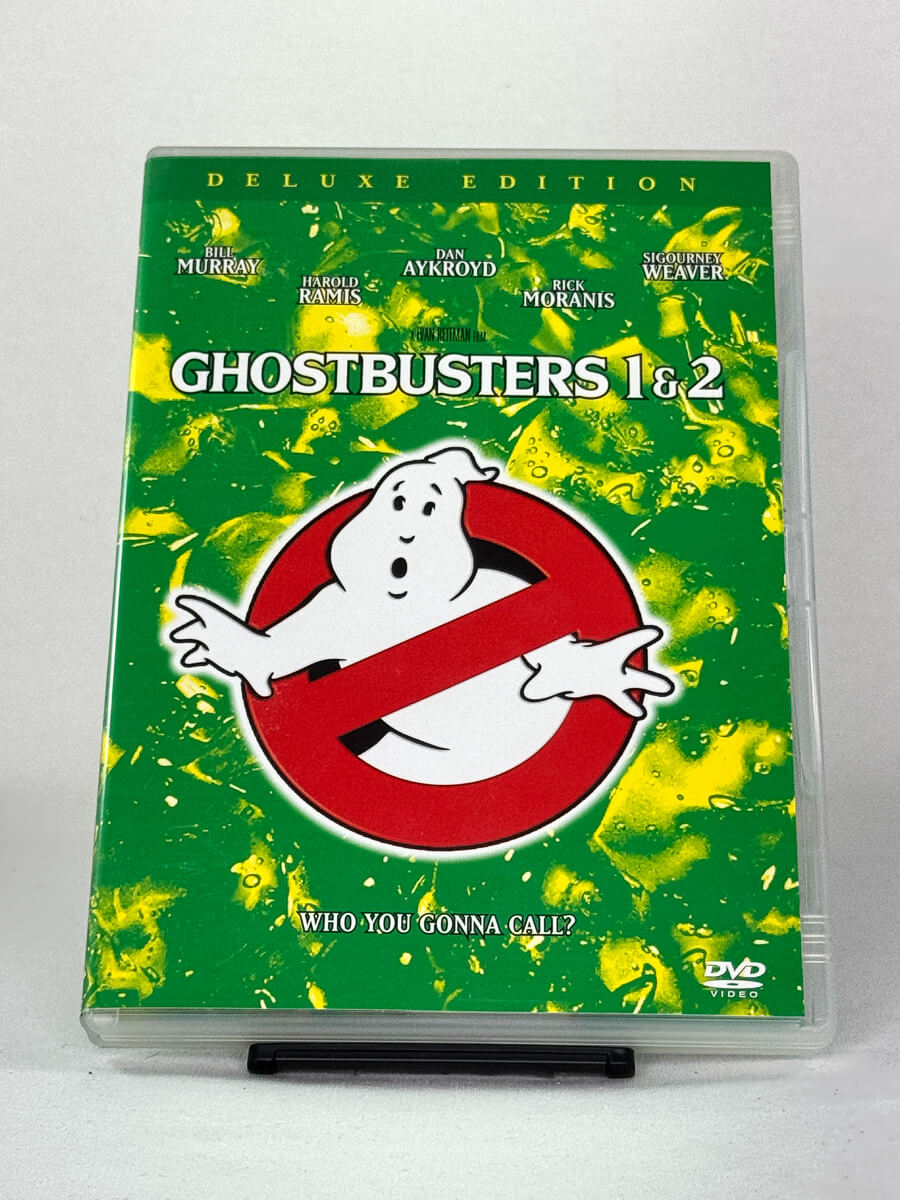 DVD-forside til filmen Ghostbusters 1 & 2
Originalt cover brukt for produktbilde i nettbutikken Brukbar Film