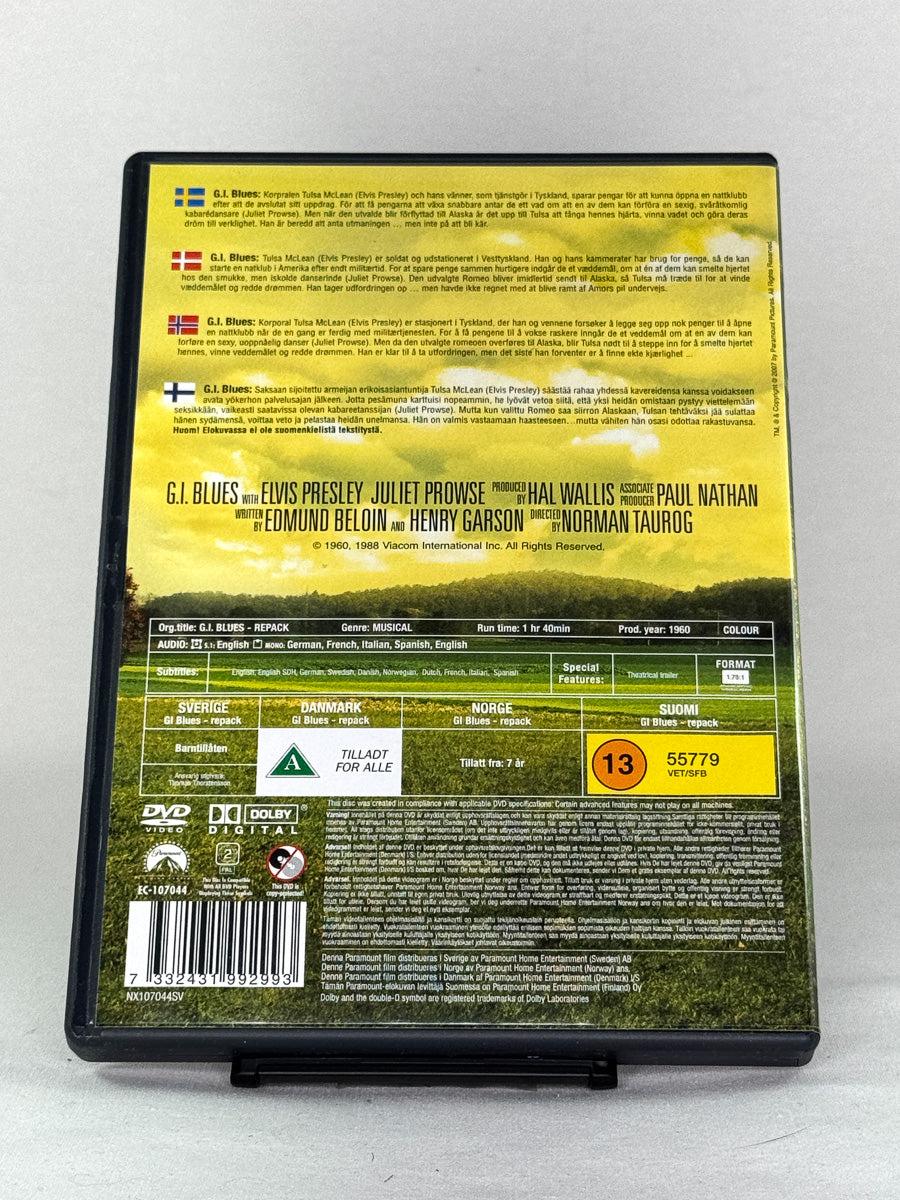 DVD-cover-bakside til filmen G.I. Blues – Brukt DVD fra nettbutikken Brukbar Film