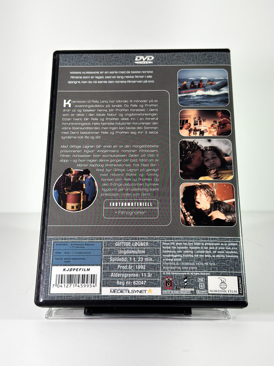 Bakside av cover til Giftige løgner på DVD