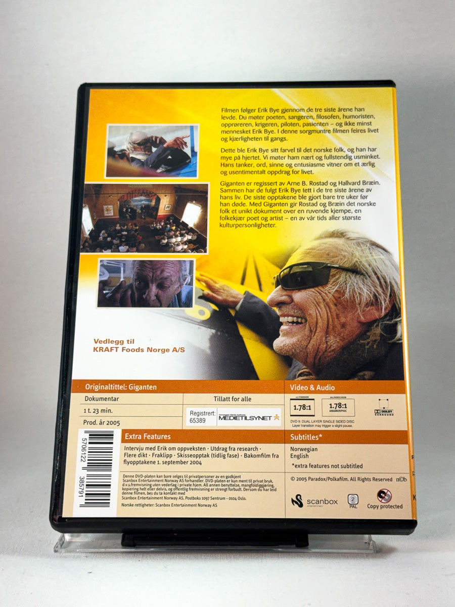 Bakside av cover til Giganten, brukt DVD hos Brukbar Film