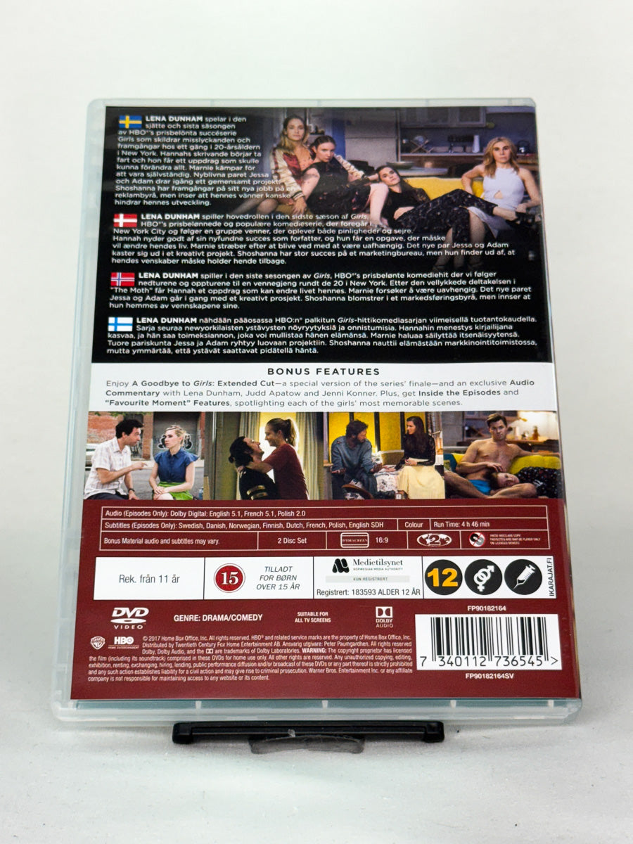 Bakside av DVD-cover til Girls – Sesong 6 – brukt HBO-serie på DVD, selges hos Brukbar Film