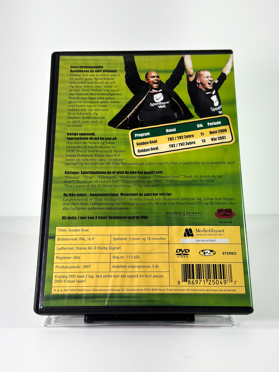 Bakside av cover til Golden Goal Sesong 1 & 2 på DVD