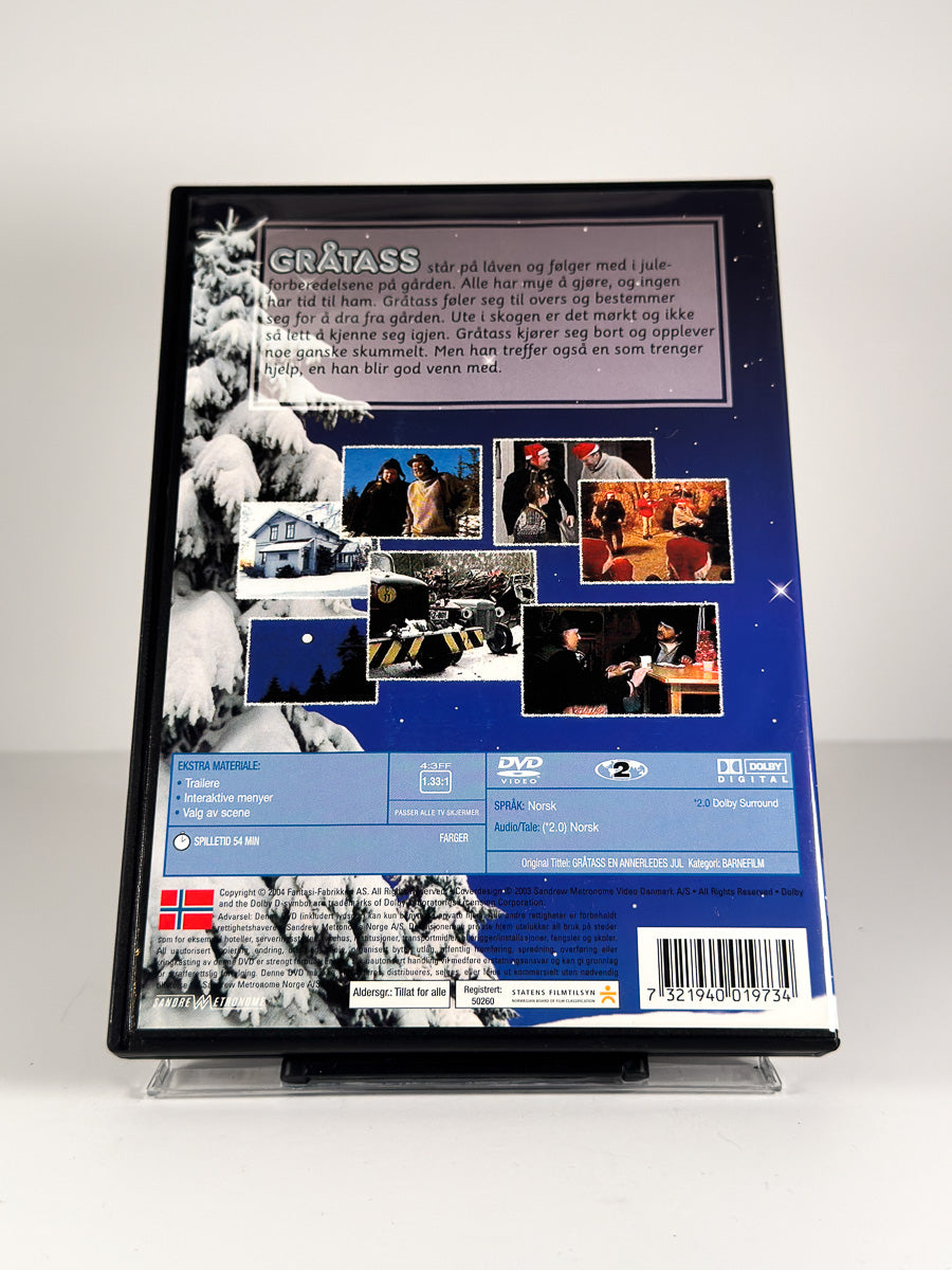 Bakside av cover til Gråtass – En annerledes jul på DVD