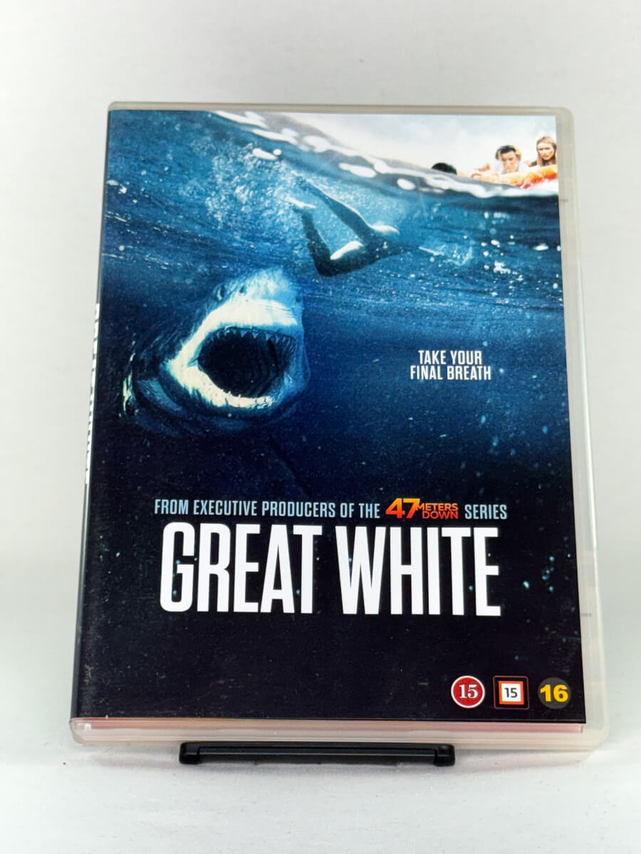 DVD-cover-forside til filmen Great White – Brukt DVD fra nettbutikken Brukbar Film