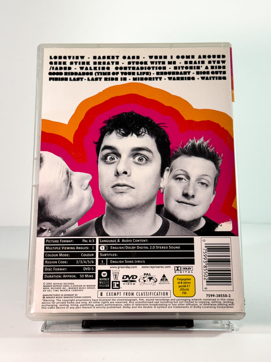 Bakside av cover til Green Day: International Supervideos!, brukt DVD hos Brukbar Film