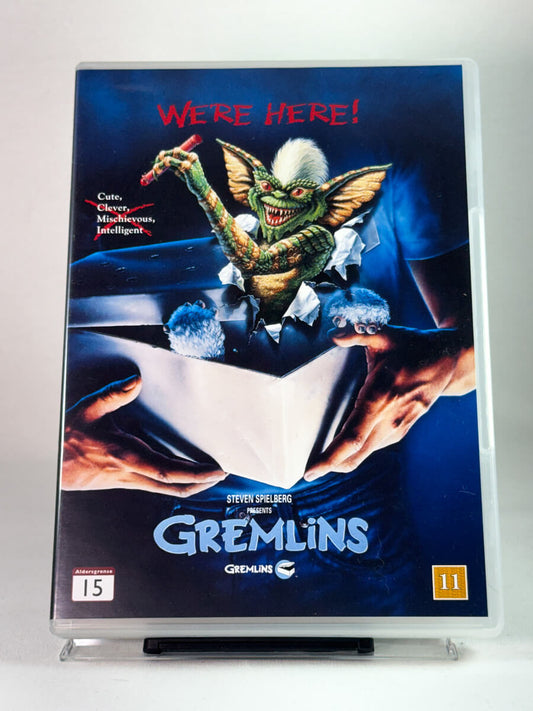 Forside av DVD-cover for Gremlins, bruktfilm hos nettbutikken Brukbar Film