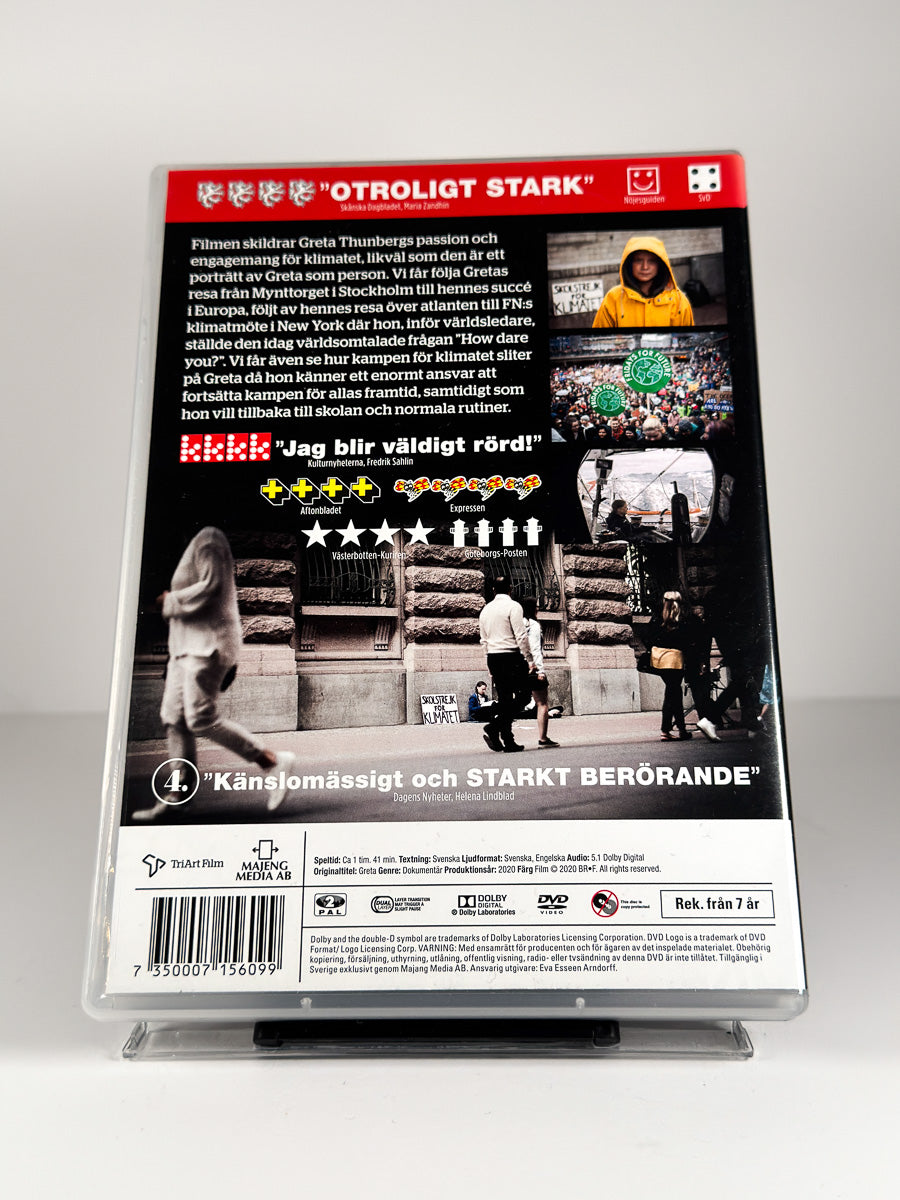 Bakside av cover til Greta på DVD