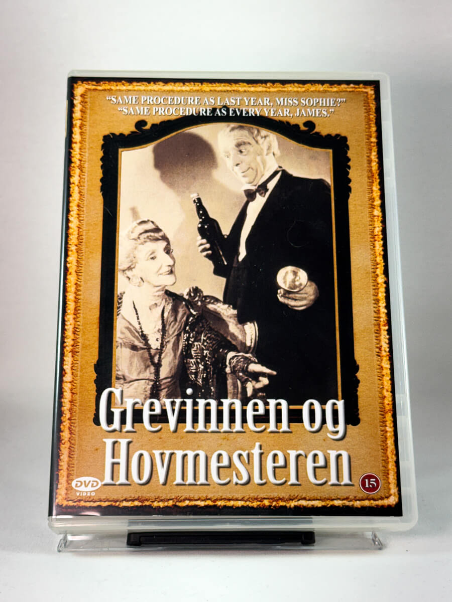 Forside av cover til Grevinnen og hovmesteren, bruktfilm hos nettbutikken Brukbar Film
